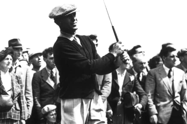 Ben Hogan drives from the 2nd tee at Carnoustie. He survived a serious car crash and went on to win more majors. Pictuer: Keystone/Getty Images