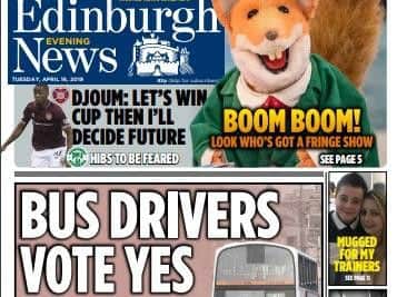 Basil Brush has expressed fears about the impact of a looming bus strike in Edinburgh.