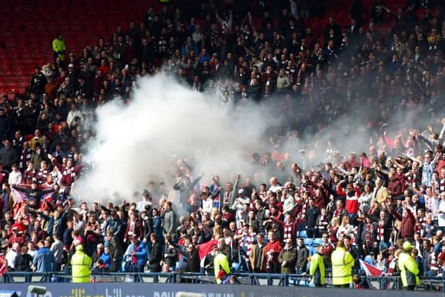 Pyrotechnic devices were set off at the semi-final match at Hampden. Picture: SNS Group