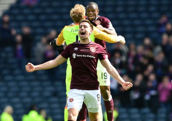 Olly Lee celebrates the Scottish Cup semi-final win over Inverness. Picture: Getty