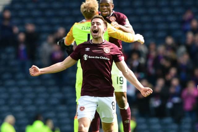 Olly Lee celebrates the Scottish Cup semi-final win over Inverness. Picture: Getty