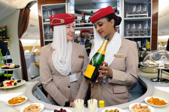 The superjumbo comes fully equipped with its own bar