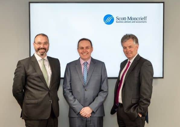 From left: Chris Horne of Campbell Dall, Shaun Knight of Baldwins, and Stewart MacDonald of Scott-Moncrieff. Picture: Mark Varney