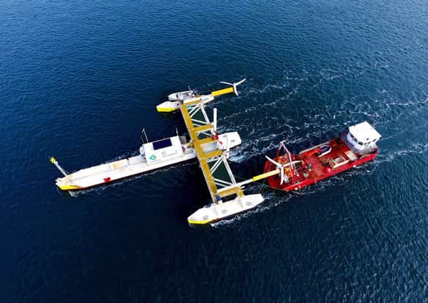 Sustainable Marine Energy's Plat-I platform system, currently generating energy in Nova Scotia. Picture: Contributed