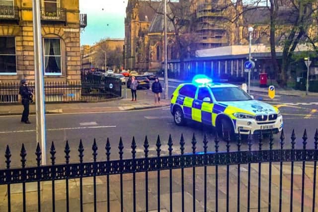 Chester Street in Edinburgh's West End has been cordoned off by police. Picture: Alasdair Morton