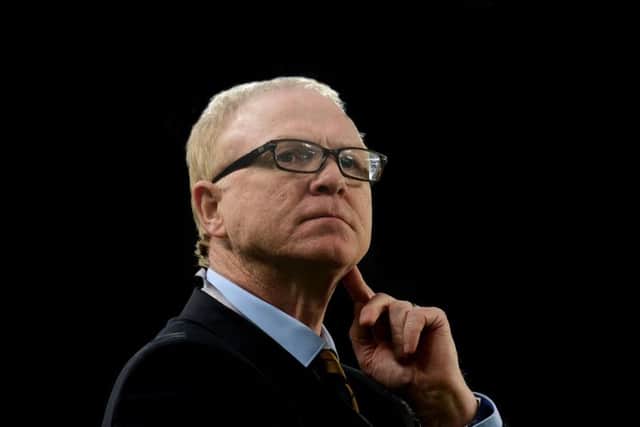 A pensive Alex McLeish during a 1-0 friendly win over Hungary in Budapest early in his second spell as Scotland boss. Picture: SNS.