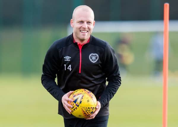 Steven Naismith has been helping Hearts' younger players despite being out injured. Picture: SNS.