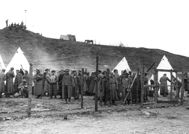 Russian prisoners of war at a camp in Troitsa on the Murmansk-Archangel Front in 1919 during the Allied intervention in Russia (Picture: J W Lane Collection/Hulton Archive/Getty Images)