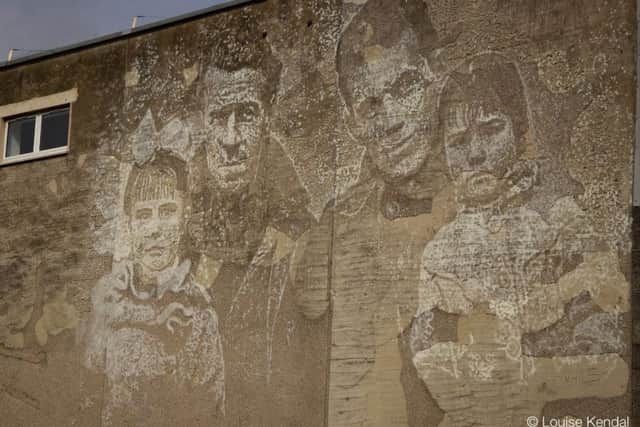 Portugese street artist Vhils marks the links between Aberdeen and the Spanish Civil War with his piece Everyday Heroes. PIC: Louise Kendal/Contributed.
