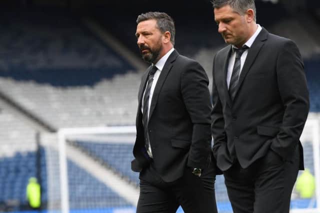 Derek McInnes, left, with No.2 Tony Docherty. The pair have both been charged by the SFA