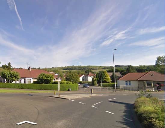The suspect ran after the Nissan Micra and smashed the passenger side windows as it drove away from Cochranemill Road onto Beith Road. Picture: Google