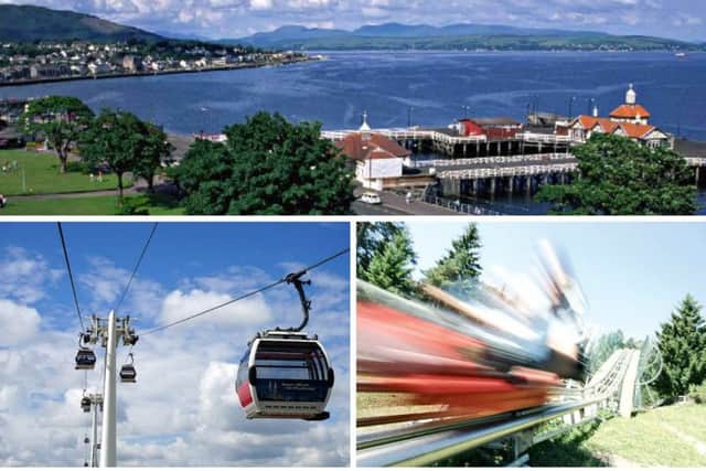 Under new plans the town of Dunoon could get a cable car and an 'alpine coaster'. Pictures: Christine Matthews/Geograph, Pixabay, TVB Imst/Flickr