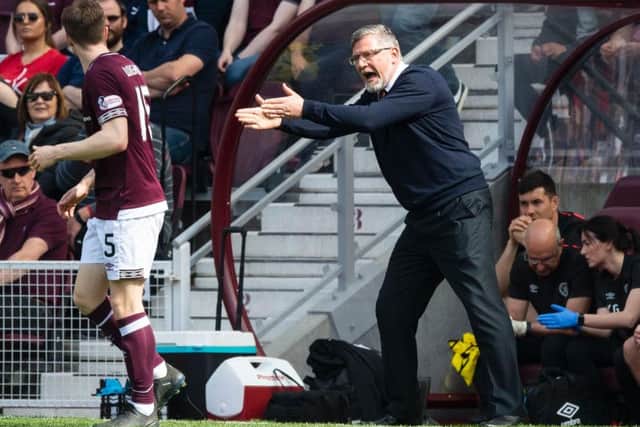 Craig Levein barks instructions to his players. Picture: SNS
