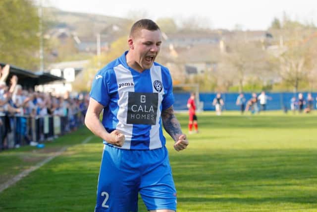 Penicuik Athletic V Musselburgh Athletic Conference A 20/04/19 Craig Stevenson is pleased that Penicuik have won East of Scotland Conference A