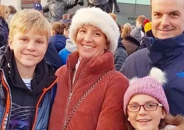 Anita Nicholson with her two children Alex and Annabel with husband Ben. Picture: Facebook