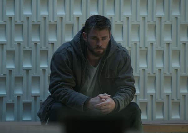 Chris Hemsworth as Thor, who supplies some of the biggest laughs in Avengers: Endgame when he retreats to New Asgard (really the Scottish Borders village of St Abbs) in order to drink his bodyweight in beer.