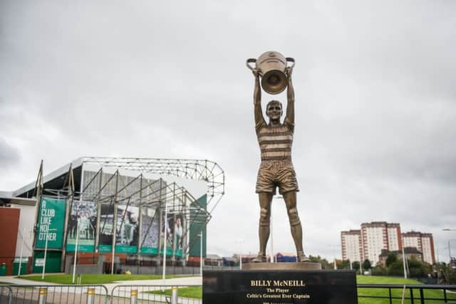 The statue of Billy McNeill outside of Celtic Park. Picture: John Devlin