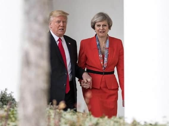 Theresa May and Donald Trump at the White House during the Prime Minister's 2017 visit to the US