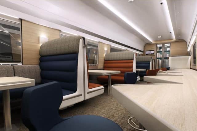 The club car for food and drink is served by a full kitchen, replacing the current ones which just have microwaves.