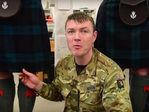 Colour Sergeant Andrew Benson presents the video. Photo: British Army Youtube.
