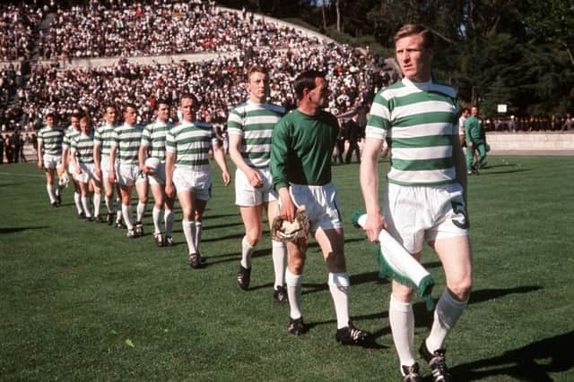 Billy McNeill leads out Celtic for the 1967 European Cup final in Lisbon