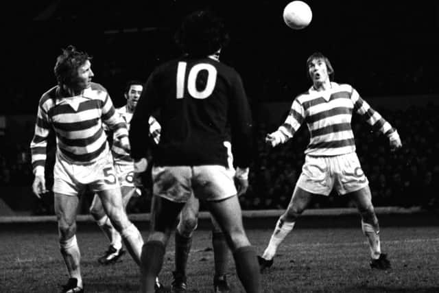 Kenny Dalglish (right) in action for Celtic. Pic: SNS