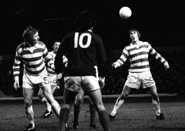 Kenny Dalglish (right) in action for Celtic. Pic: SNS
