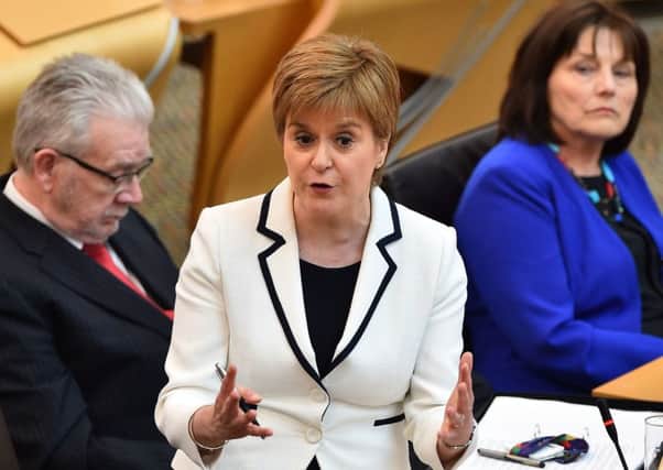 Nicola Sturgeon addresses the Scottish Parliament on Brexit and a second independence referendum (Picture: Andy Buchanan/AFP/Getty)