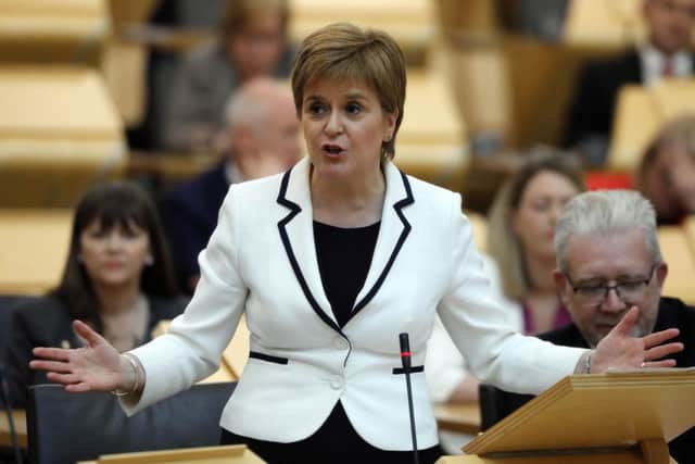 First Minister Nicola Sturgeon MSP makes a statement to the Scottish parliament announcing her ministerial statement on Brexit and Scotlandâ¬"s Future. 24 April 2019 . Pic - Andrew Cowan/Scottish Parliament