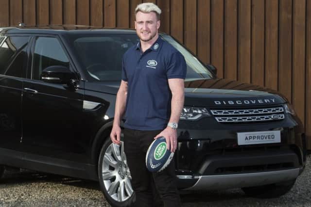 Stuart Hogg at Land Rover dealer Taggarts in Glasgow.   Picture: Paul Devlin/SNS