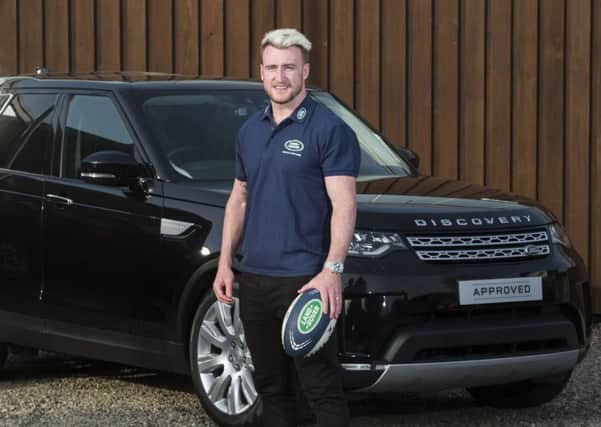 Stuart Hogg at Land Rover dealer Taggarts in Glasgow.   Picture: Paul Devlin/SNS
