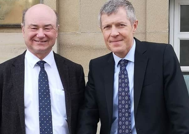 Scottish Liberal Democrat Leader Willie Rennie (right) congratulating Alan Reid on his selection.