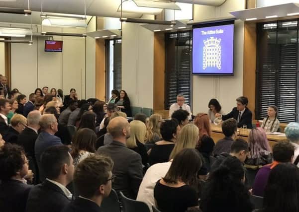 A special parliamentary reception was held  to hear from Greta Thunberg (seated at top table on right), the Swedish 16-year old student climate campaigner.