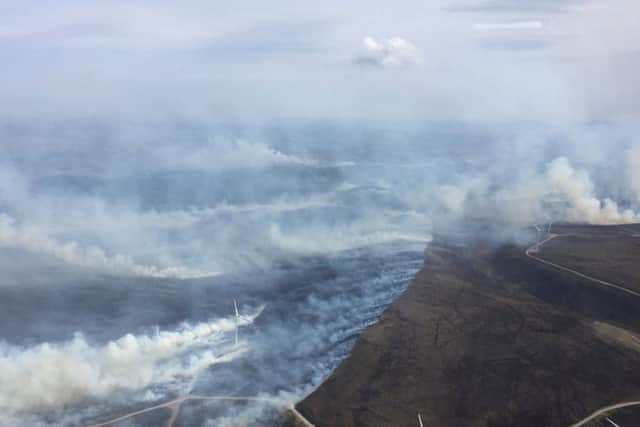 Dry conditions and high winds caused the flames to spread aggressively. Picture: Scottish Fire and Rescue Service/PA Wire