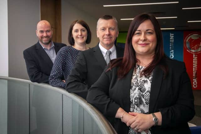Front to back: Lynn Wilson, Stuart Petrie and Jill Walker, with managing partner Graeme Allan. Picture: Contributed