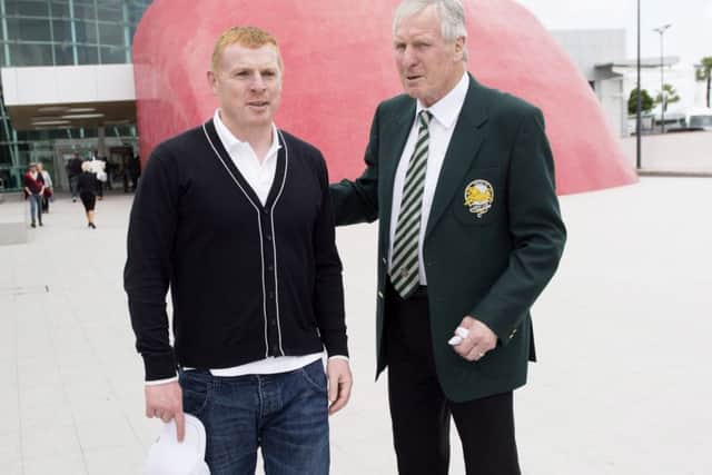 Neil Lennon, left, with Billy McNeill in Lisbon in 2014. Picture: Craig Williamson/SNS