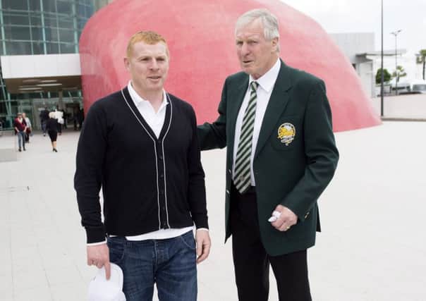 Neil Lennon, left, with Billy McNeill in Lisbon in 2014. Picture: Craig Williamson/SNS