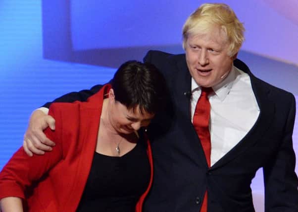 Boris Johnson  pictured with Ruth Davidson  is hoping to replace Theresa May. Photograph: Getty