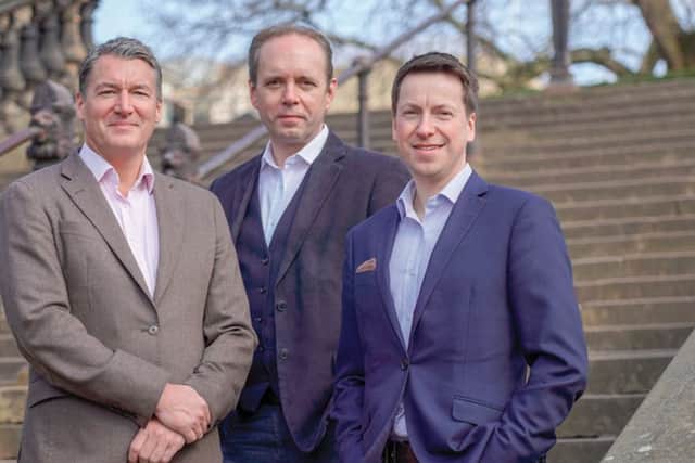 From left: 80 Days founder Mark Forrester, managing partner David Gardner and managing partner Chris McGuire.