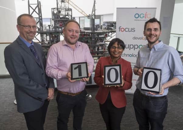 Mark Robertson, project manager at OGIC; Liam Manderson, managing director at Targe Environmental Consulting; Nirmalie Wiratunga, research professor at RGU; and David Corsar, lecturer at RGU. Picture: Contributed