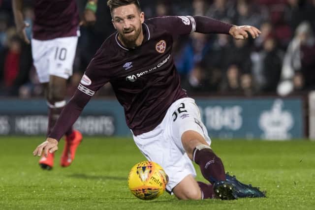 23/01/19 LADBROKES PREMIERSHIP
HEARTS v DUNDEE (1-2)
TYNECASTLE - EDINBURGH
David Vanecek in action for Hearts