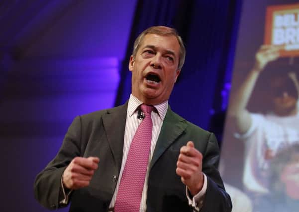 Support in Scotland for Nigel Farage's party stands at 13 per cent. Picture: Tolga Akmen/AFP/Getty Images
