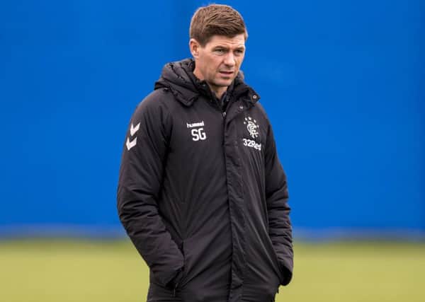Rangers manager Steven Gerrard oversees training. Pic: SNS/Alan Harvey