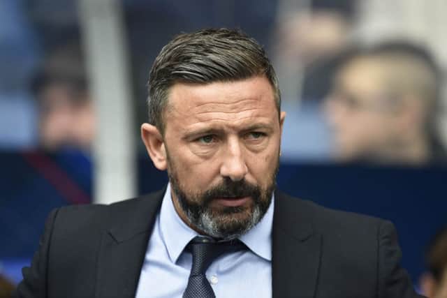Derek McInnes was disappointed that the referee was "kidded" into awarding a penalty. Picture: SNS group