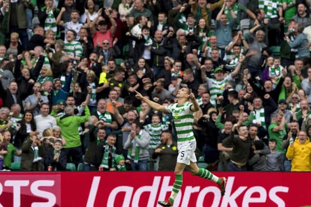 Jozo Simunovic celebrates after scoring the only goal after 67 minutes. Picture: SNS Group