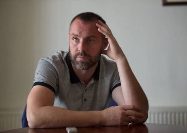 28/08/15 . KILMARNOCK. Rugby Park. Portrait of Kilmarnock FC player Kris Boyd for SoS interview with Moira Gordon.