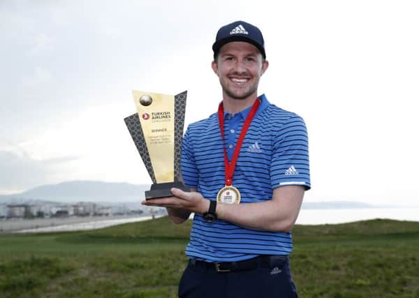 Connor Syme underlined his talent by carding 29 birdies to win the Turkish Airlines Challenge at the weekend. Picture: Getty.