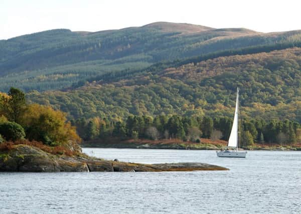 Sailing on the Kyles of Bute, near Colintraive, Argyll.