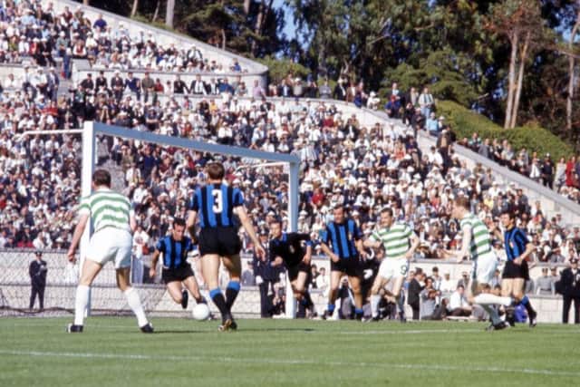 Stevie Chalmers, third from right, in action for Celtic against Inter Milan in the 1967 European Cup final at the Estaidio Nacional, Lisbon. Picture: AP/REX/Shutterstock