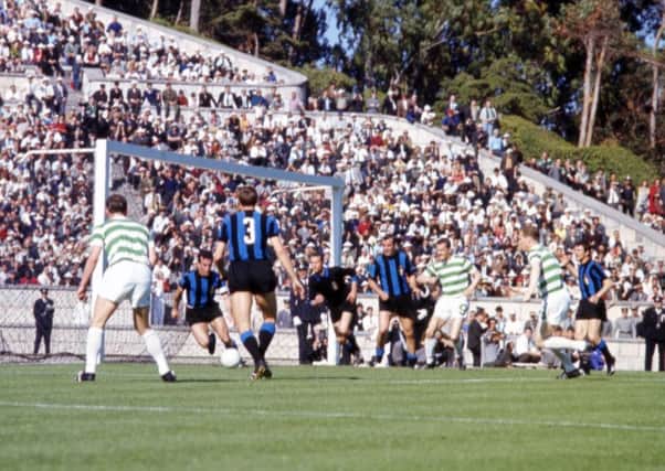Stevie Chalmers, third from right, in action for Celtic against Inter Milan in the 1967 European Cup final at the Estaidio Nacional, Lisbon. Picture: AP/REX/Shutterstock